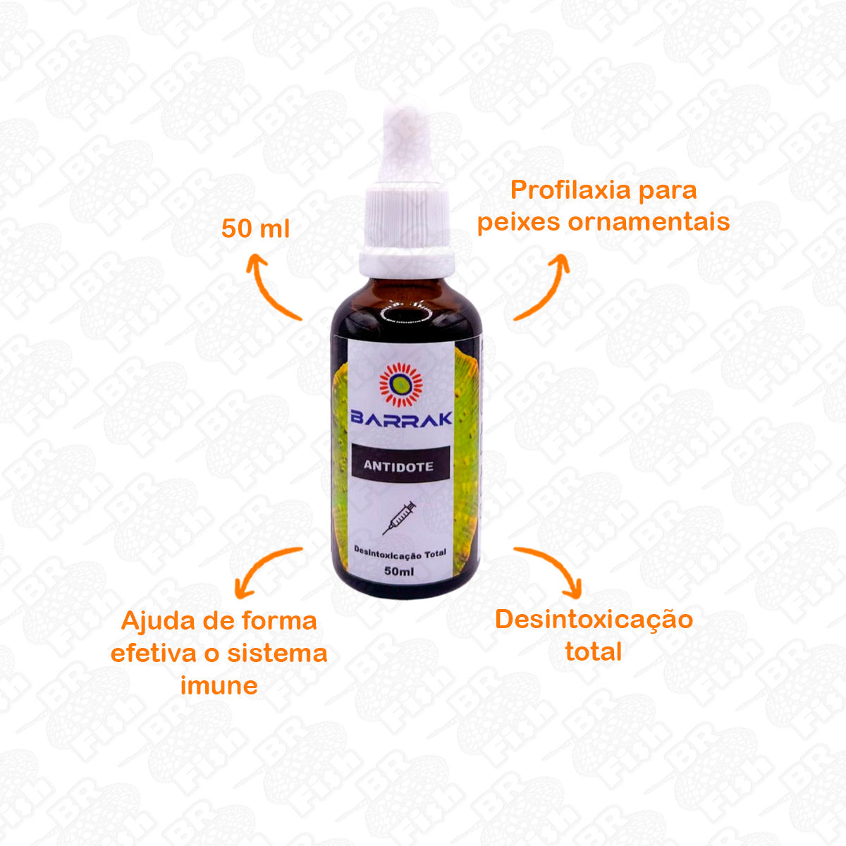 Barrak Antidote Profilaxia Peixes Marinhos Aquário 50 ml