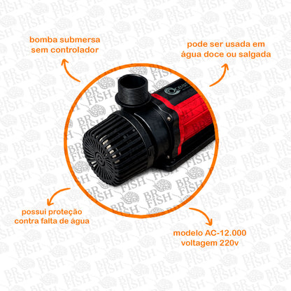 Bomba Submersa AC-12000L/h OceanTech Sem Controlador 220V