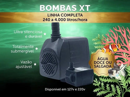 Bomba Submersa Ocean Tech XT 2500L/h P/ Aquários Fontes 110v