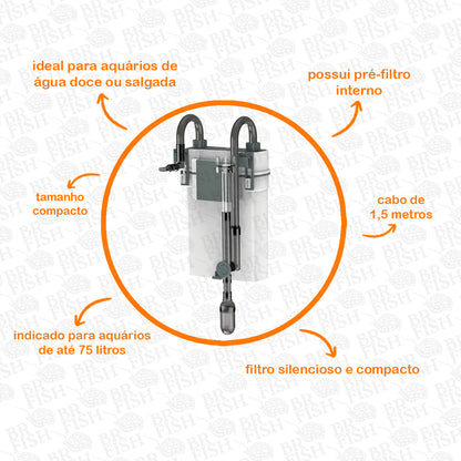 Canister Hang On Ocean Tech CHF 300 Aquário Até 75L 220V