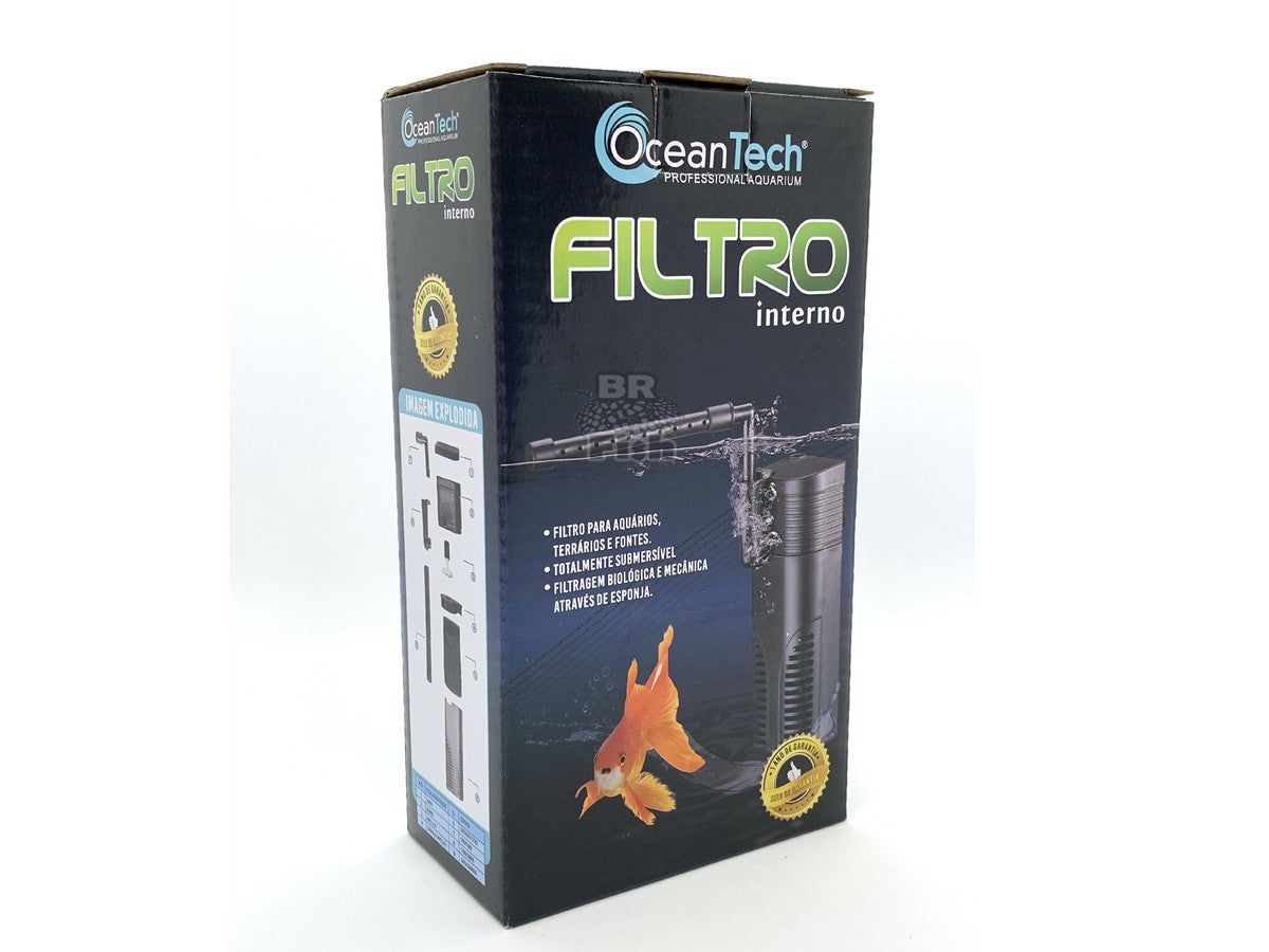 Filtro Interno Ocean Tech OT 72A 350L/h Aquário Até 35L 220V