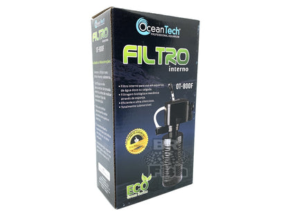 Filtro Interno Ocean Tech OT-800F 300L/h 8W Aquários 110V