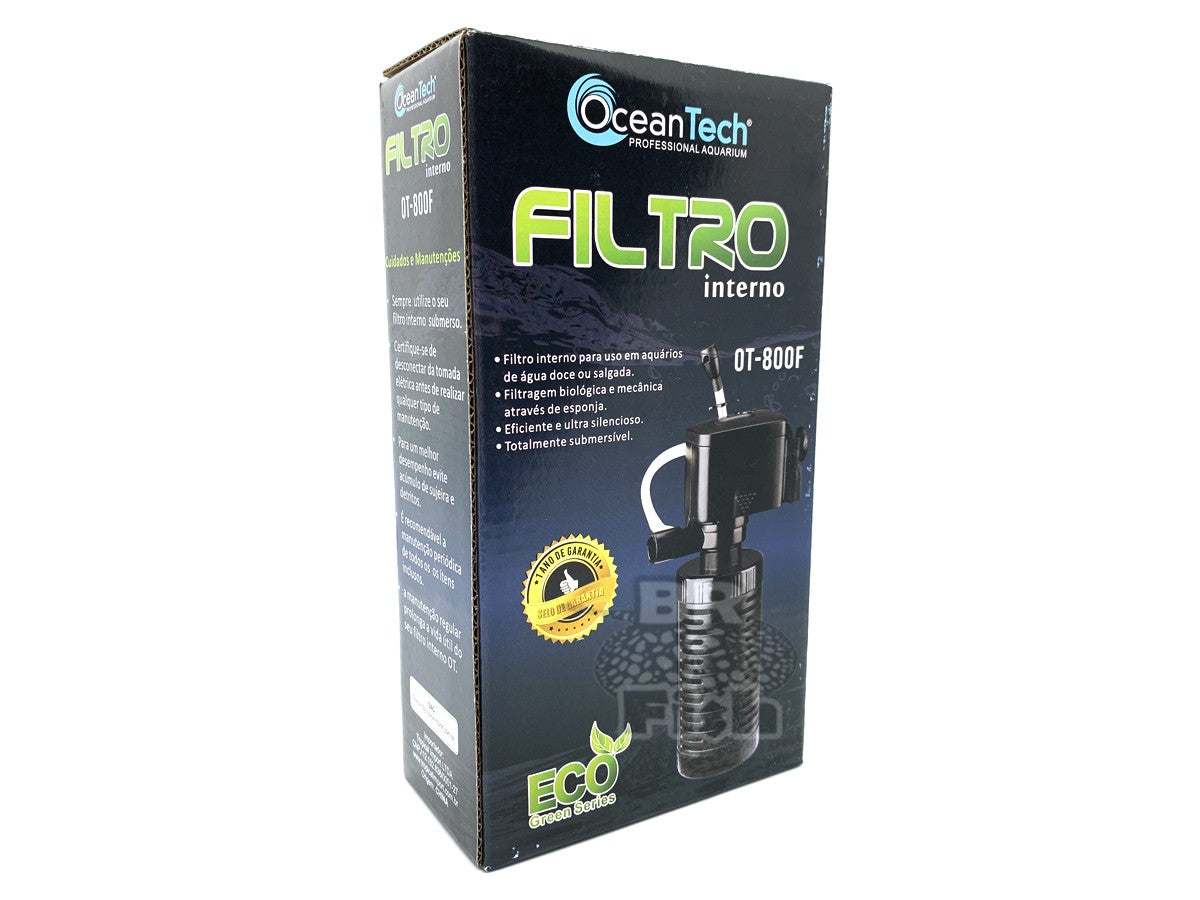 Filtro Interno Ocean Tech OT-800F 300L/h 8W Aquários 220V