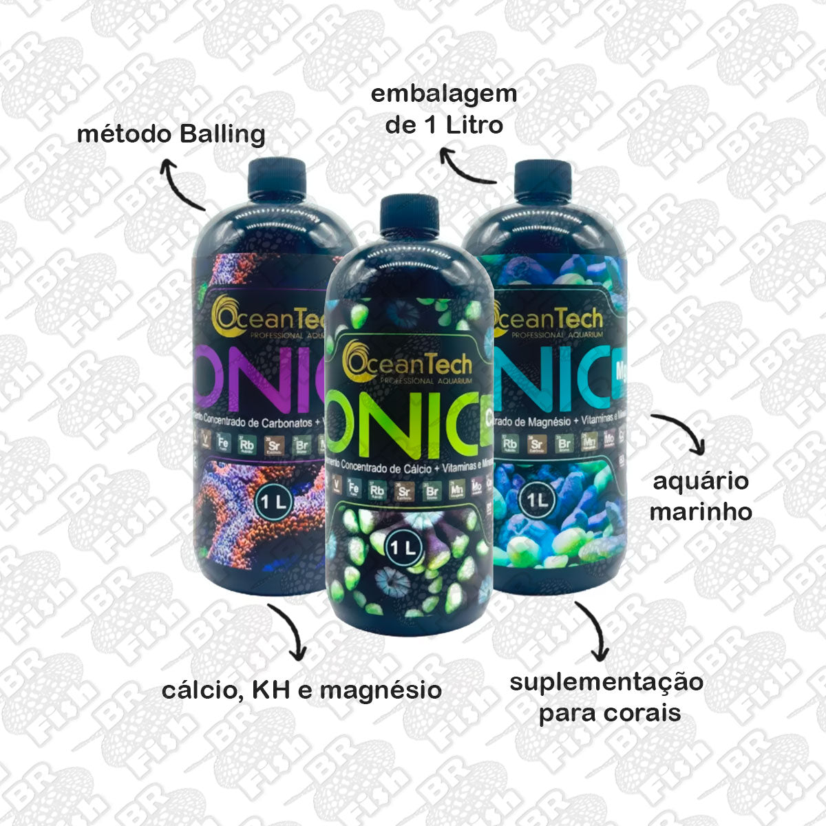 Kit Balling Ocean Tech Ionic Cálcio Magnésio KH 1 Litro