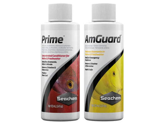 Kit Prime Amguard Seachem Remove Cloro Amônia Aquário 100ml