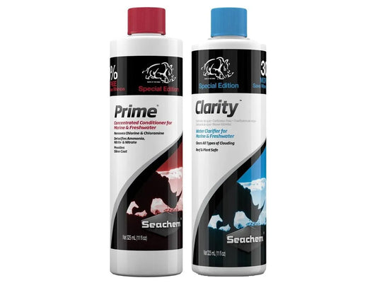 Kit Seachem Prime 325ml Seachem Clarity 325ml Combo Aquário
