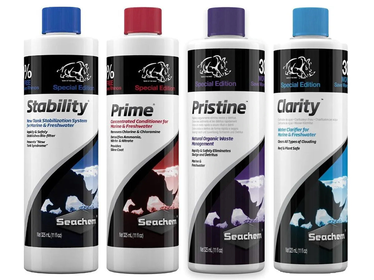 Kit Seachem Stability Prime Pristine Clarity Aquários 325ml