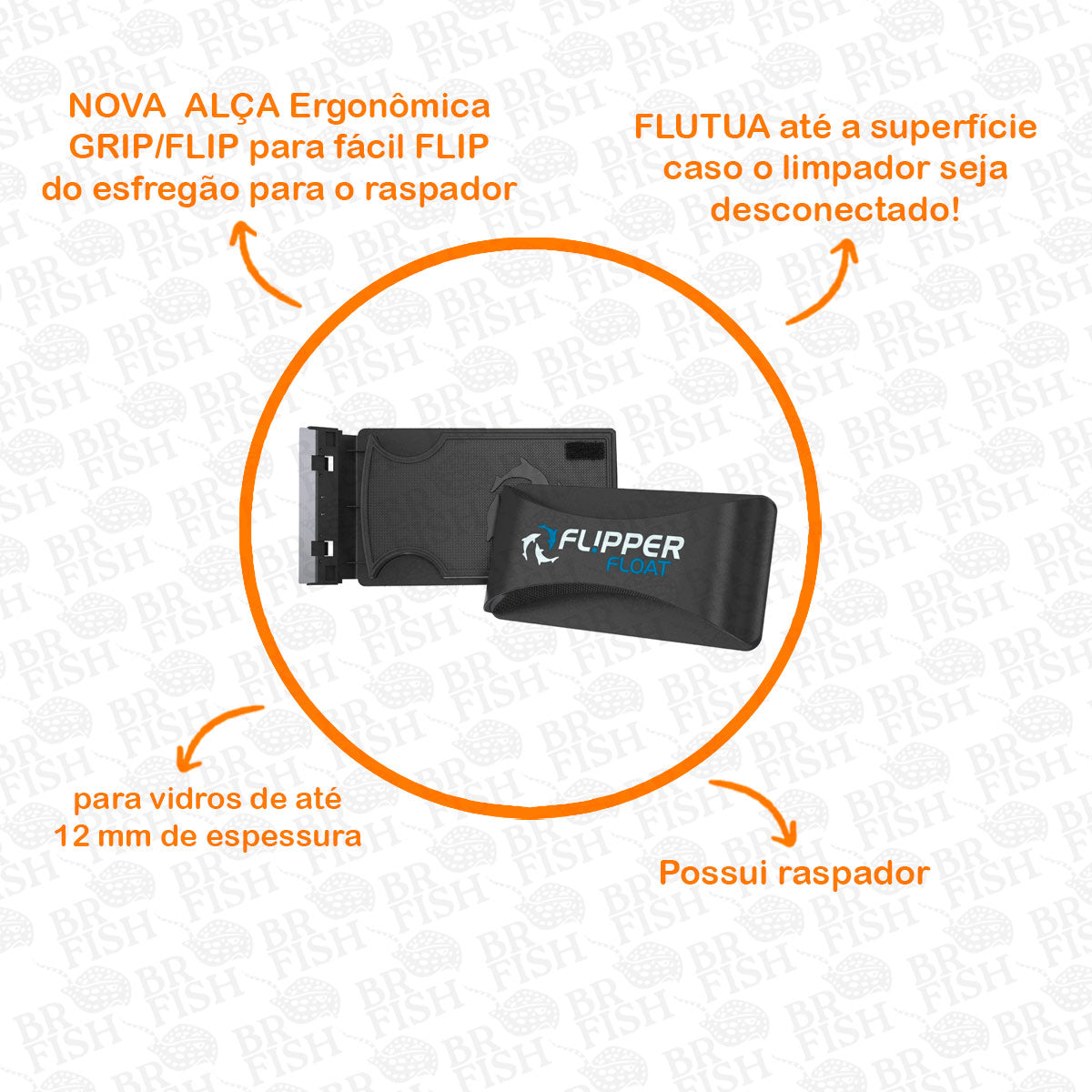 Limpador Magnético Flipper Float Standard 2 em 1 Raspador