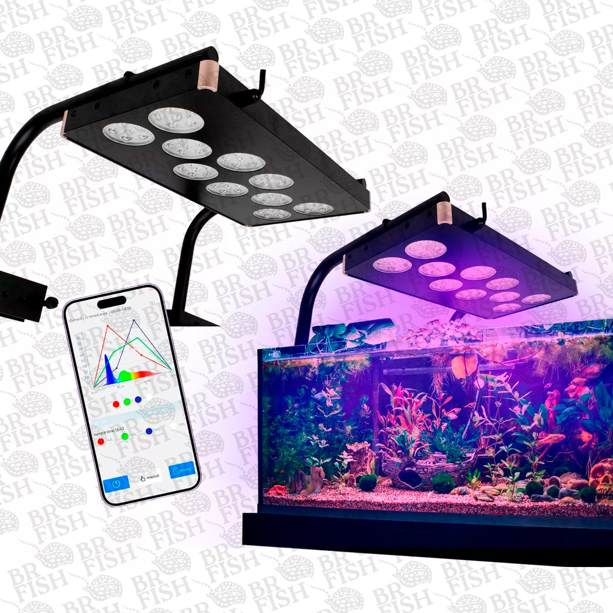 Luminária Solara Plus Ocean Tech Bivolt Aquário Marinho 180w