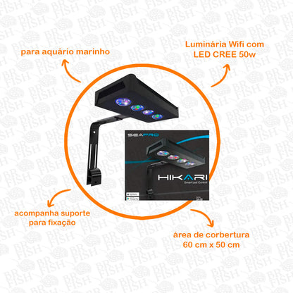 Luminária SeaPro Hikari SH-50 Marine Wifi Bivolt Marinho
