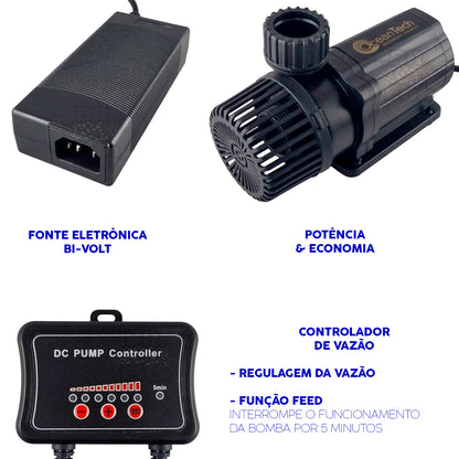 Ocean Tech Bomba Submersa Dc 12000 Bi Volt 12000 L/h