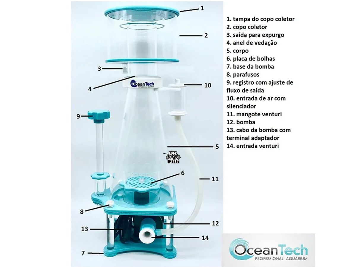 Ocean Tech Skimmer ECO 200 C/ Controladora Até 1800L Bivolt