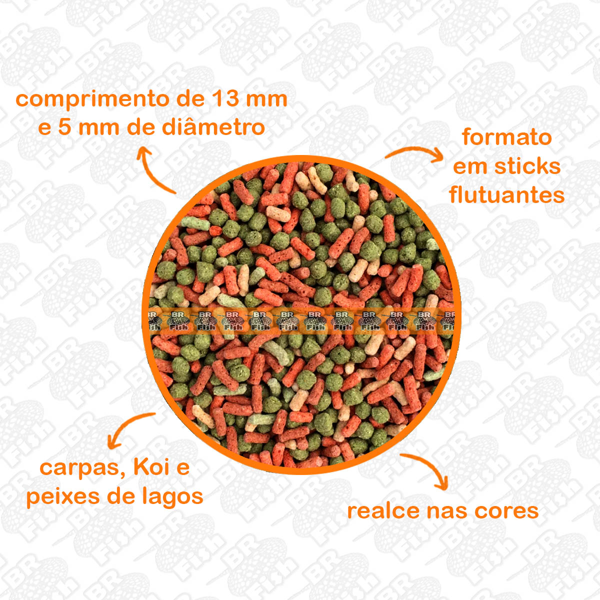 Ração Poytara Premium Carpas 6X1 Sticks Peixes Lagos 200g