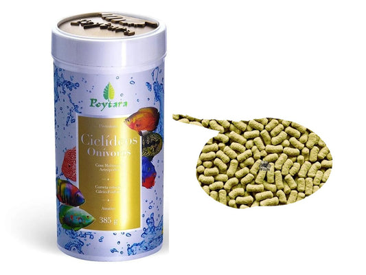 Ração Poytara Premium Ciclídeos Onívoros Sticks Aquário 385g