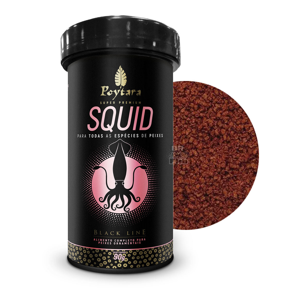 Ração Squid Poytara Black Line Crisps M Peixes Aquários 90g