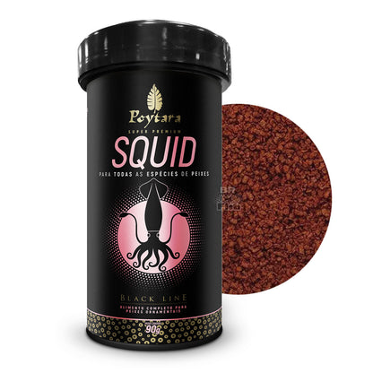 Ração Squid Poytara Black Line Crisps M Peixes Aquários 90g