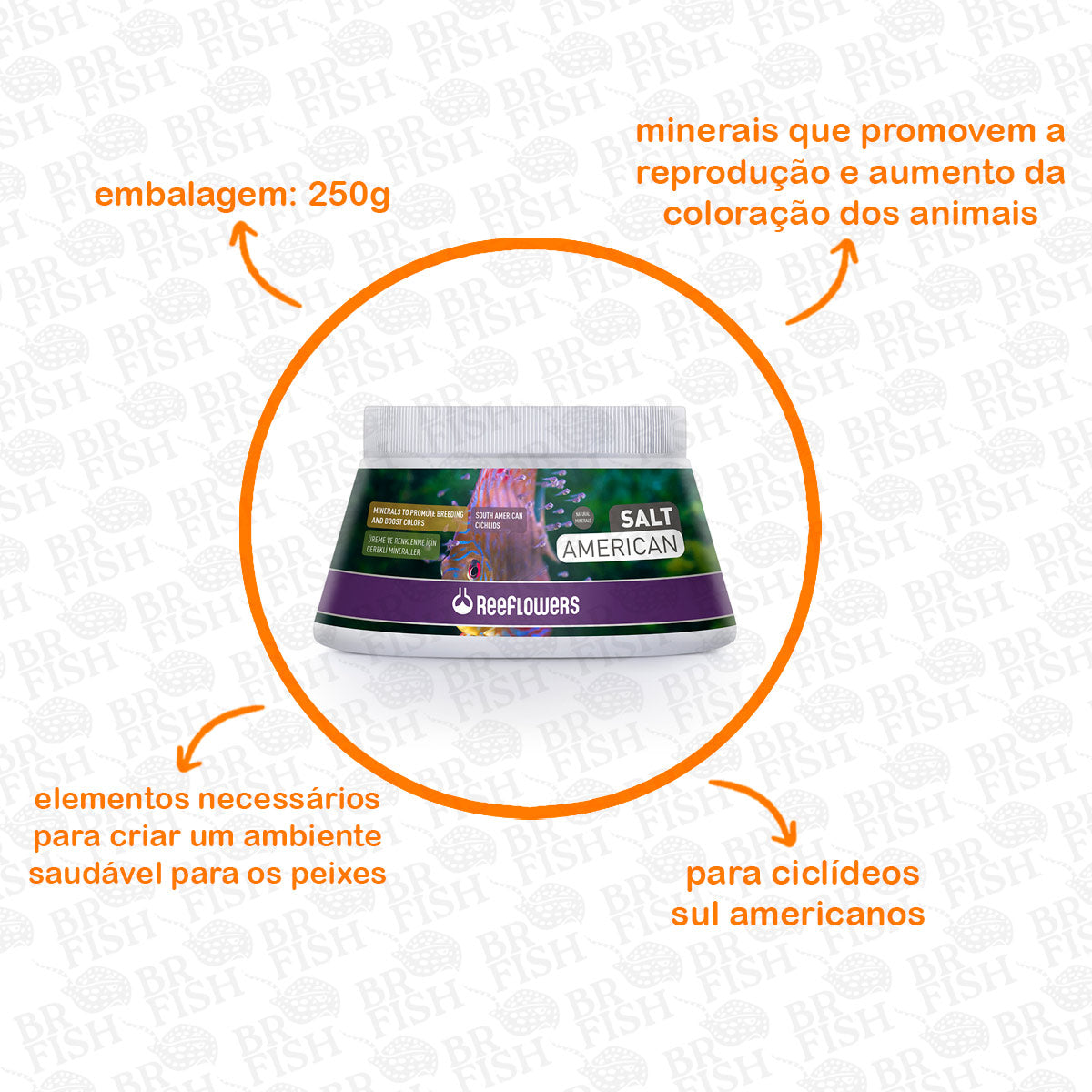 ReeFlowers Salt American Ciclídeos Sul Americanos Sal 250g