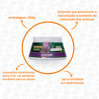 ReeFlowers Salt American Ciclídeos Sul Americanos Sal 250g