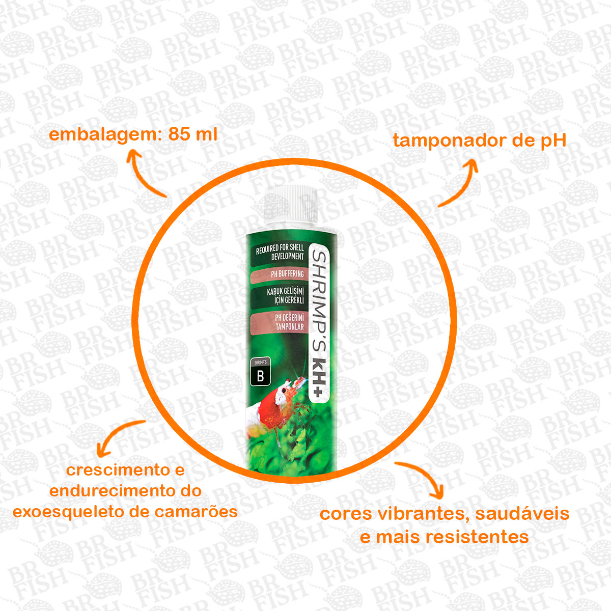 ReeFlowers Shrimps Kh+ Tamponador pH Camarão Água Doce 85ml
