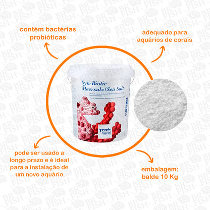Sal Marinho Tropic Marin Syn-Biotic Aquário Marinho 10Kg