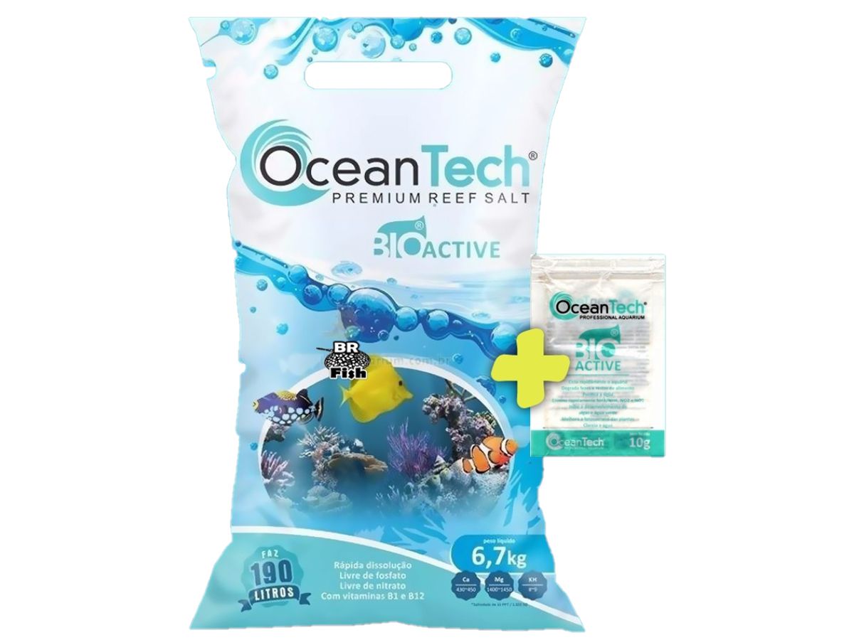 Sal Ocean Tech Aquários Marinho Coral + Sachê Biologia 6,7kg