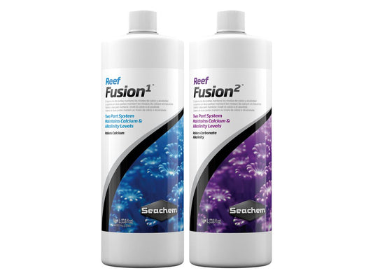 Seachem Reef Kit Fusion 1 1 Litro + Reef Fusion 2 1 Litro Suplemento Coral Aquario Marinho Crescimento 1000ml
