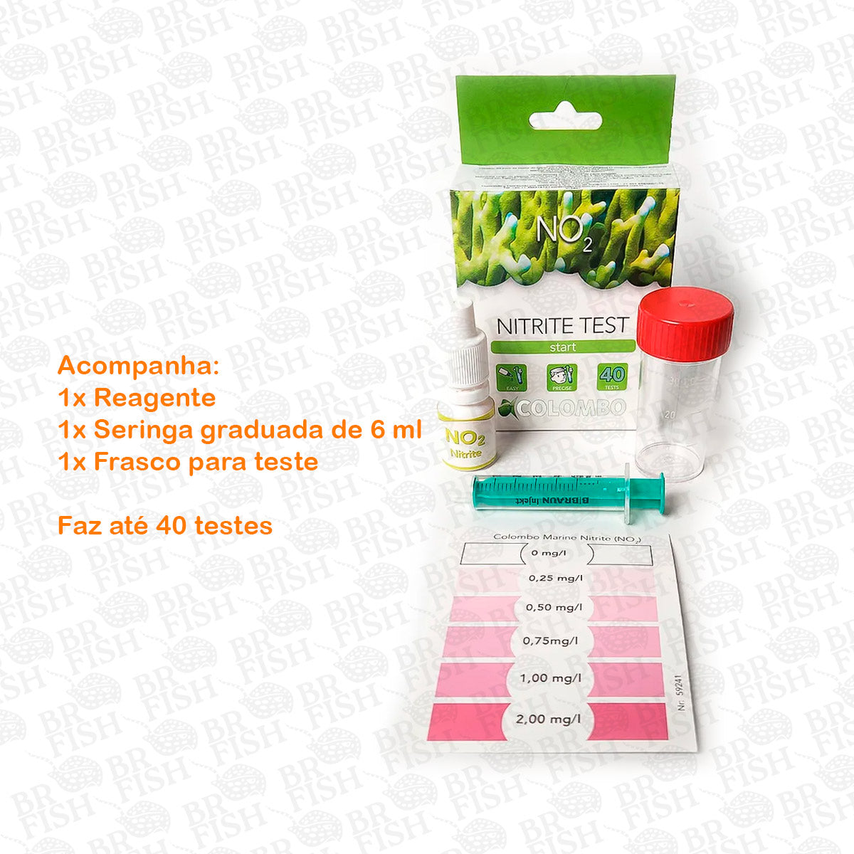Teste Nitrite Colombo Aquário Marinho Água Salgada Faz 40 Testes
